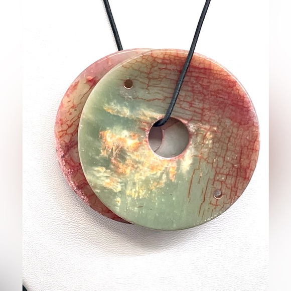 2 large Jade Pendants on a strand
